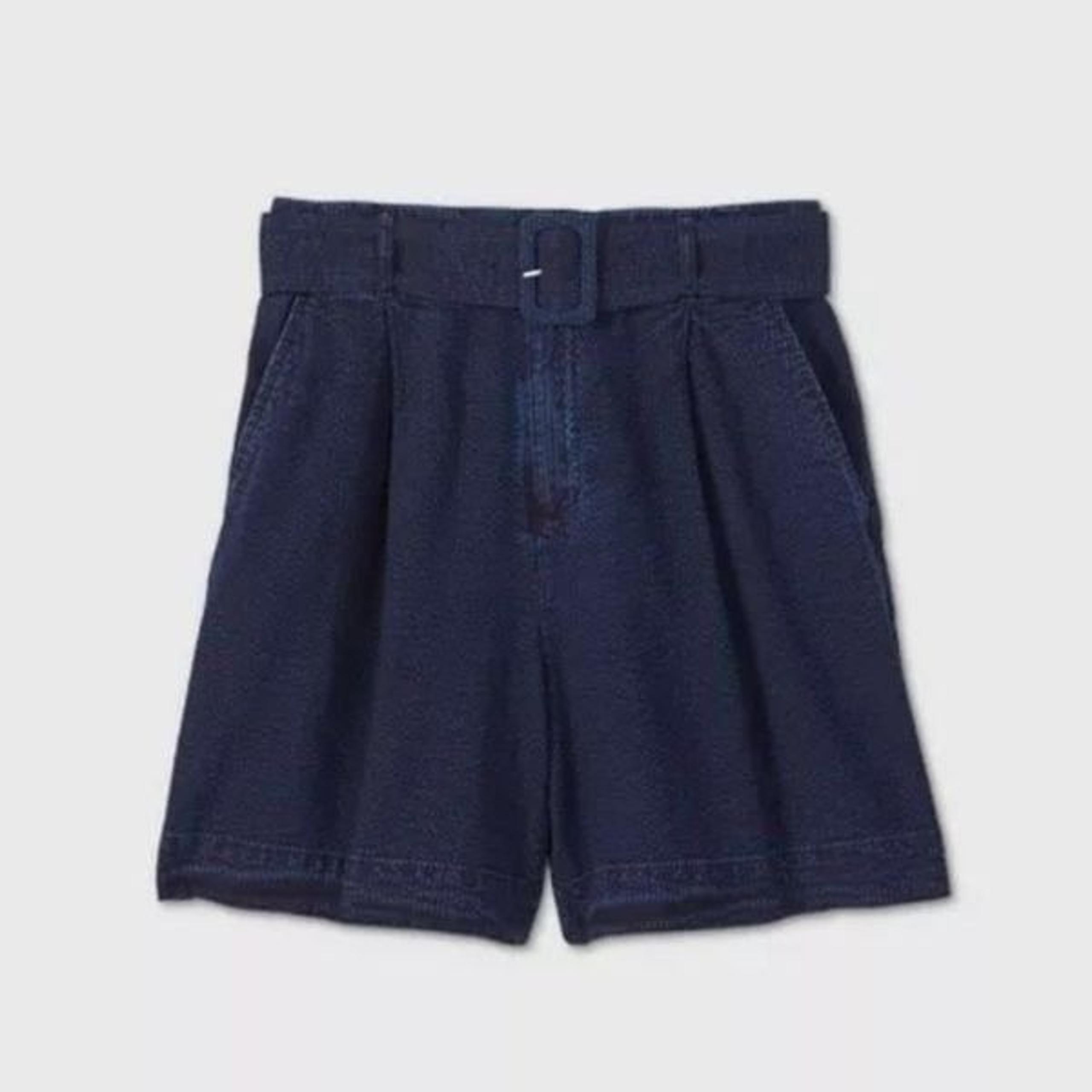 A New Day High Waisted Denim Belted Shorts Size XS