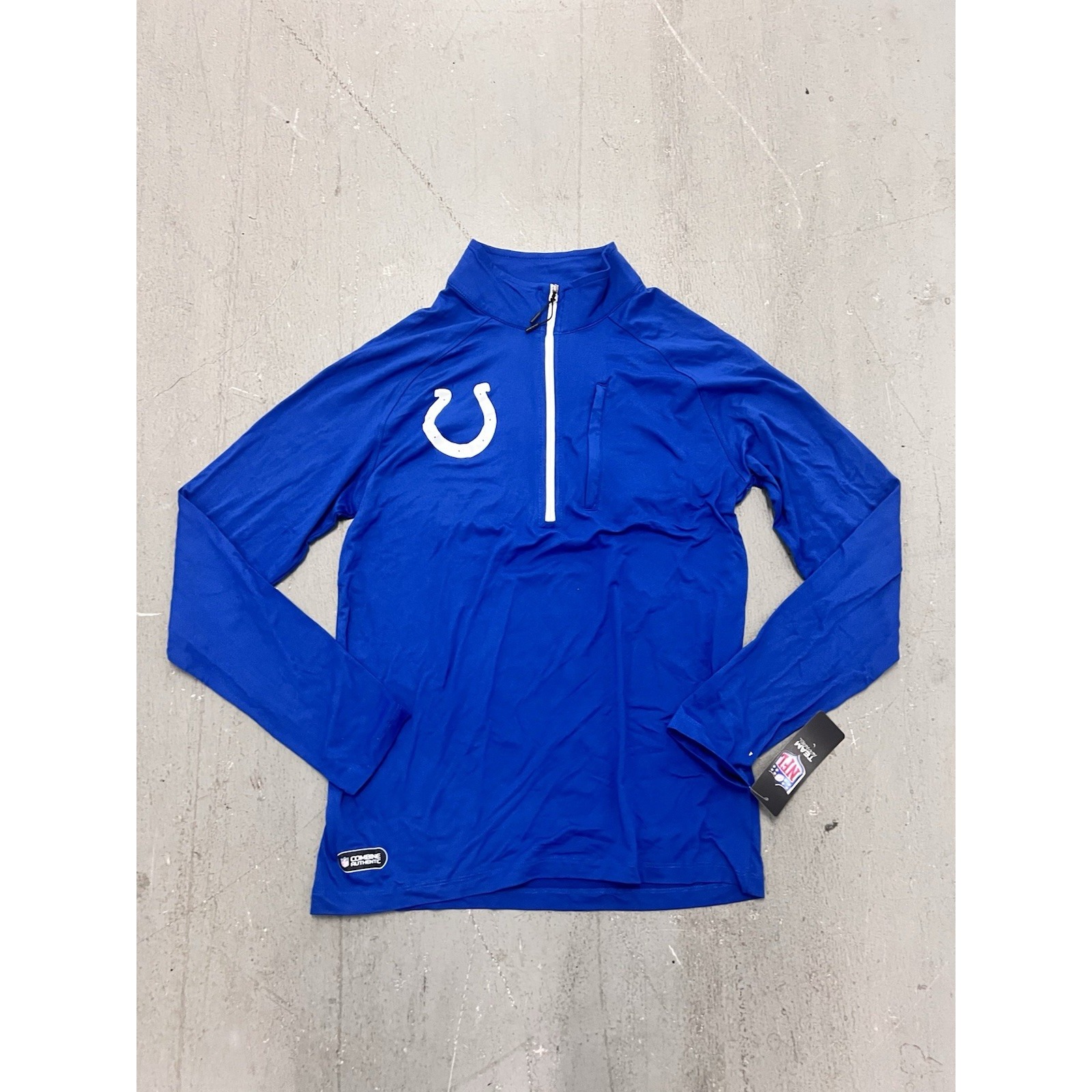 Indianapolis Colts Fanatics Defender Long Sleeve Quarter-Zip Jacket Royal Small