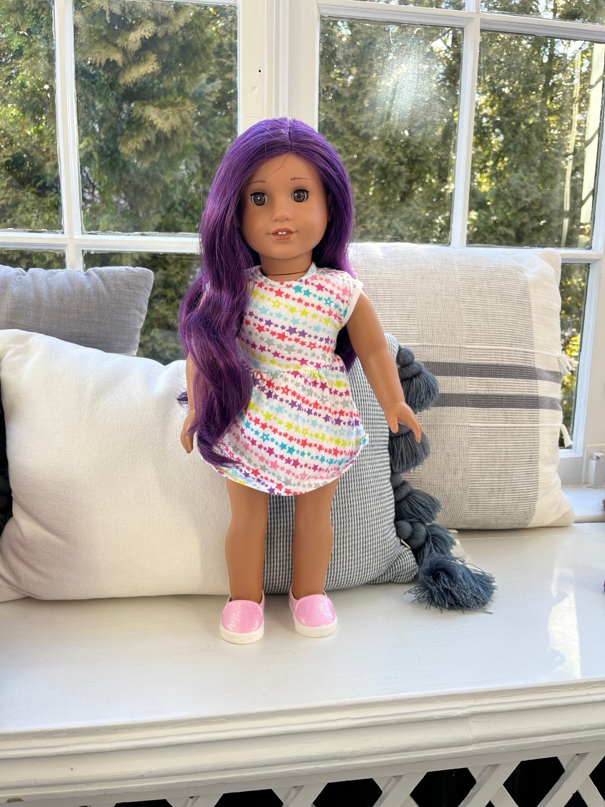 American Girl Truly Me 86 Brown Eyes, Purple Hair, Medium Skin RETIRED HTF Rare