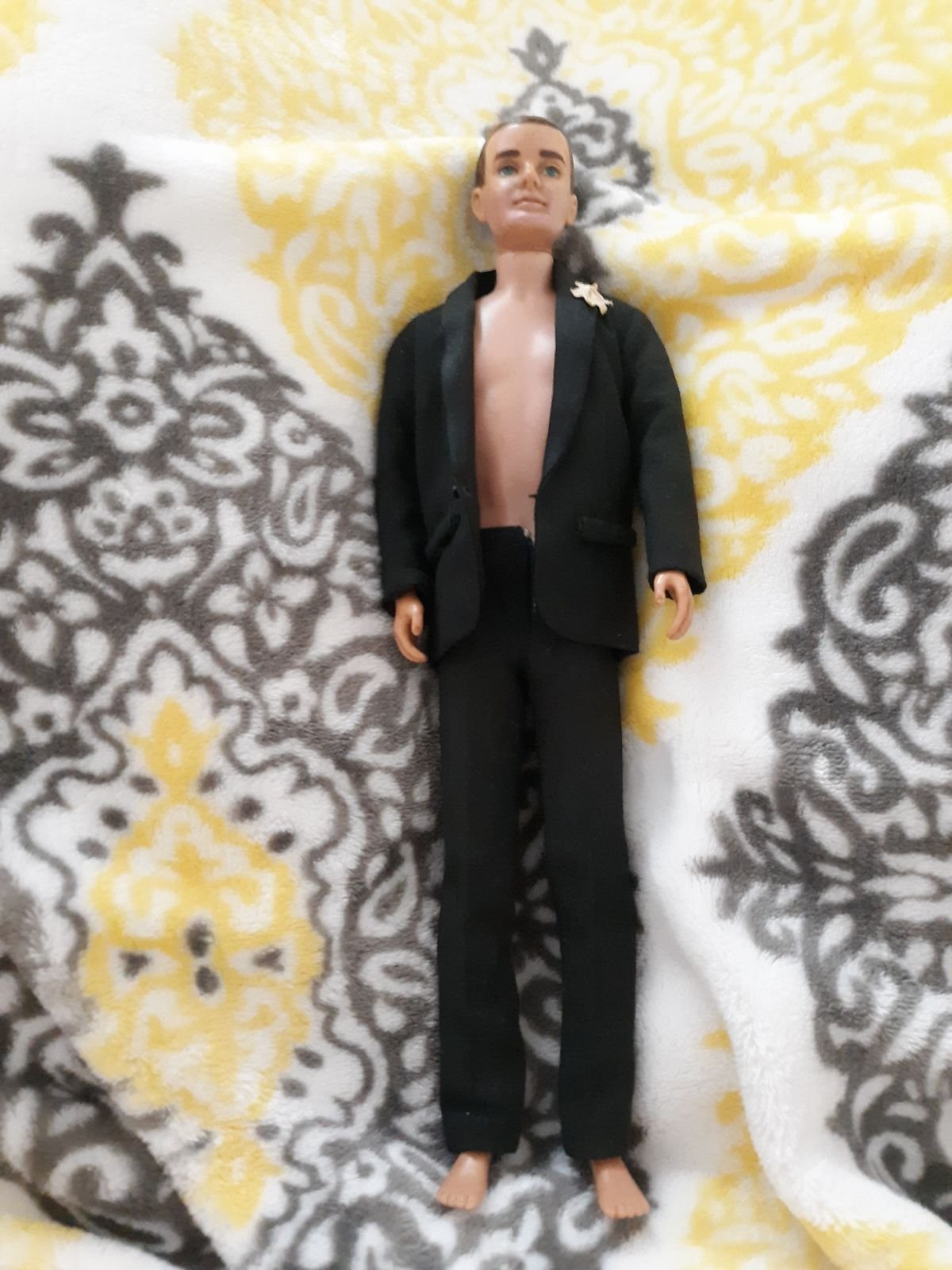 1961 1st Edition Ken #750 W/ Brunette Flocked Hair Doll Barbie's Boyfriend