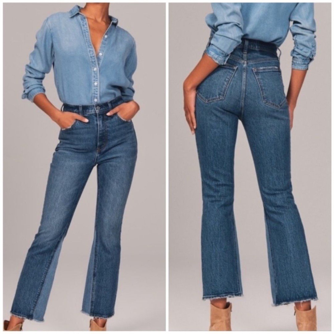 ABERCROMBIE & FITCH The Kick Flare Wide Leg 70s Ultra High Rise Jeans Size 29/8S