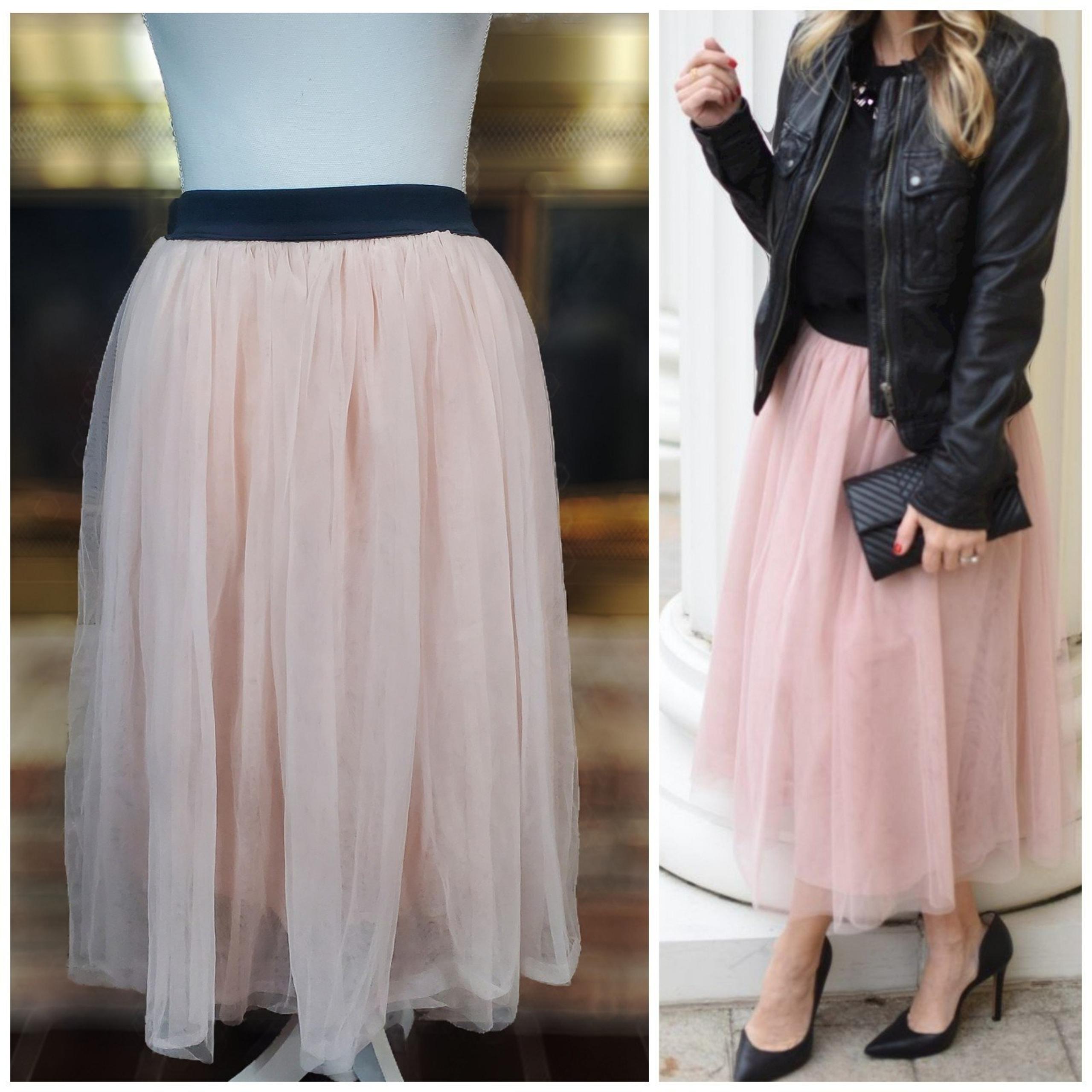 Abercrombie & Fitch Pink Tulle Midi Skirt Size XS