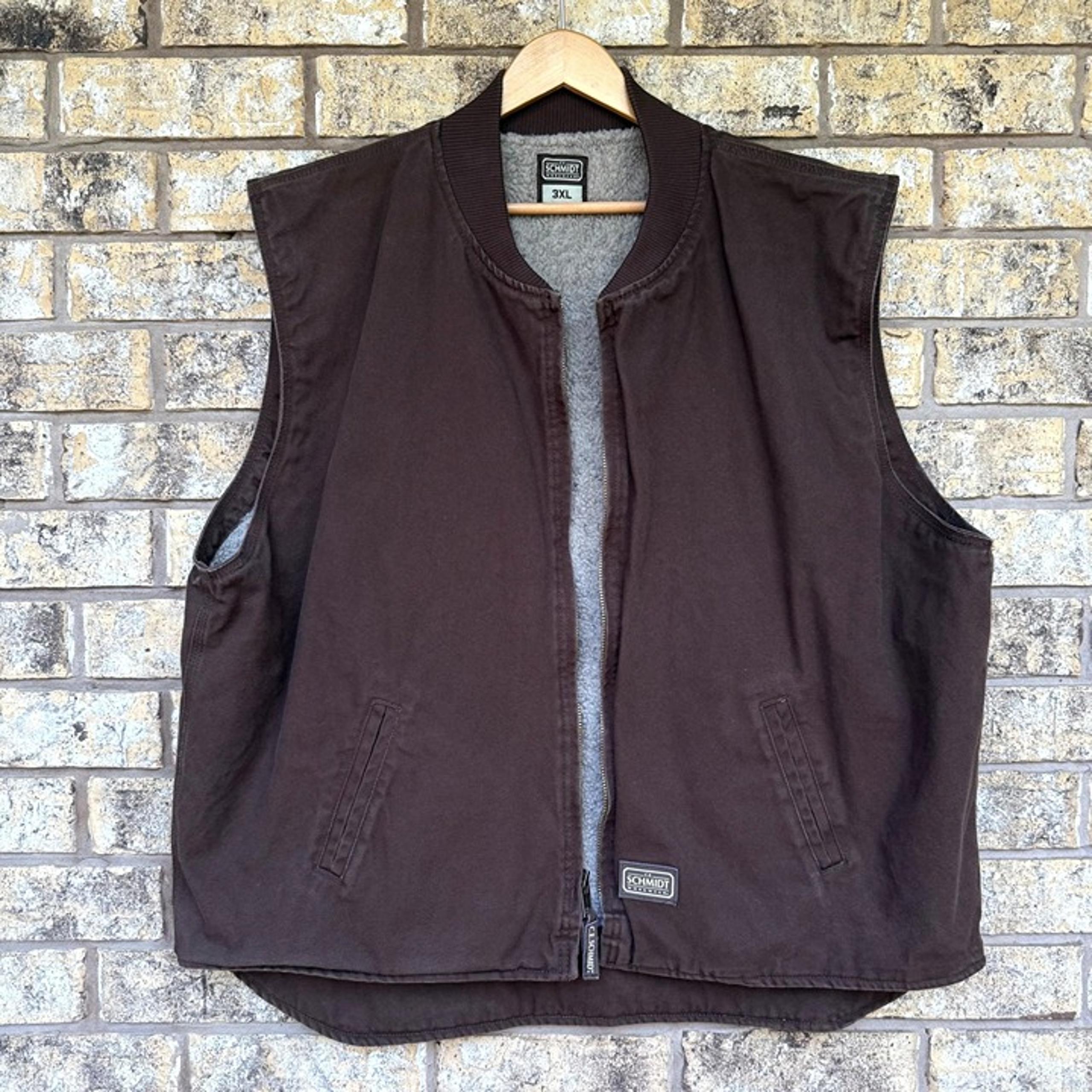size 3x 3xl C.E. Schmidt Brown Fleece-Lined Canvas Vest 3XL Mens Outerwear Durab
