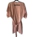 Lucie Ann II Vintage Large Baby Pink Satin Lace Floral Robe & Night Gown Set