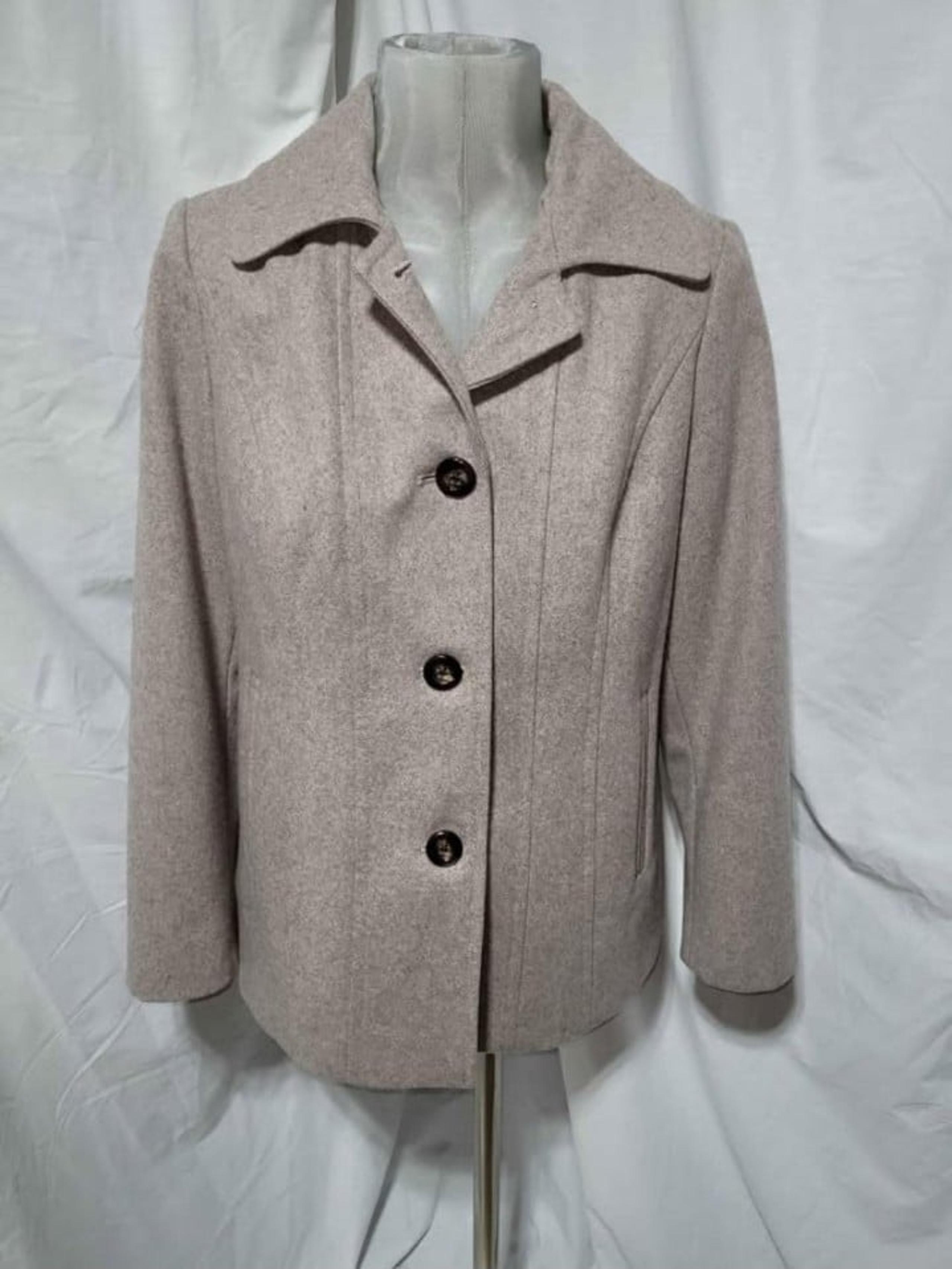 --OFFER-- CROFT & BARROW WOOL BLEND PEA COAT, WOMEN'S SMALL