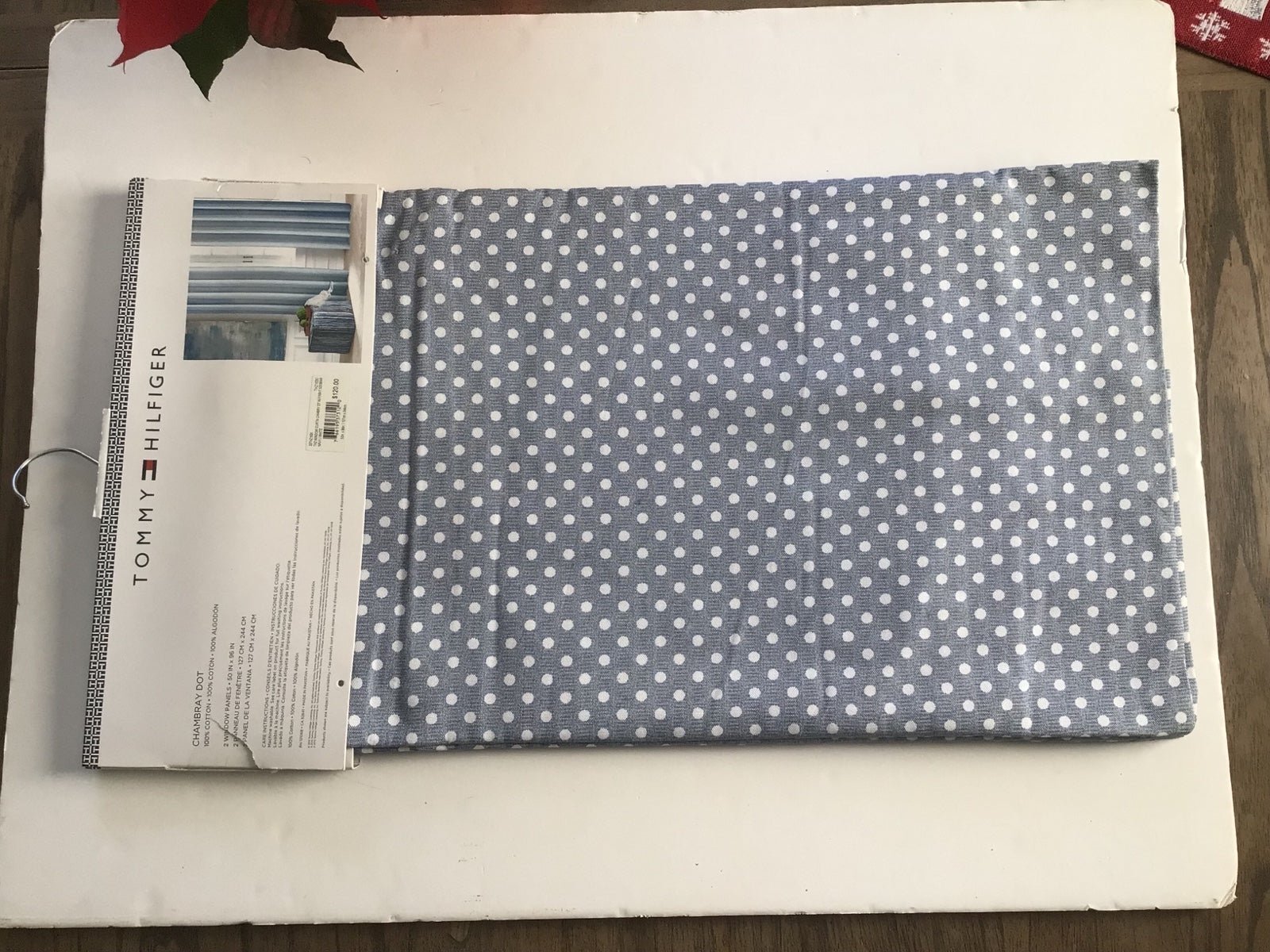 Tommy Hilfiger set of 2 window panel/curtains.50x96”. Never used.Chambray Dot