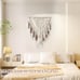 Macrame Wall Hanging, Woven Tapestry Beige & Dusty Rose Handmade 37.4” Lx27.5” W