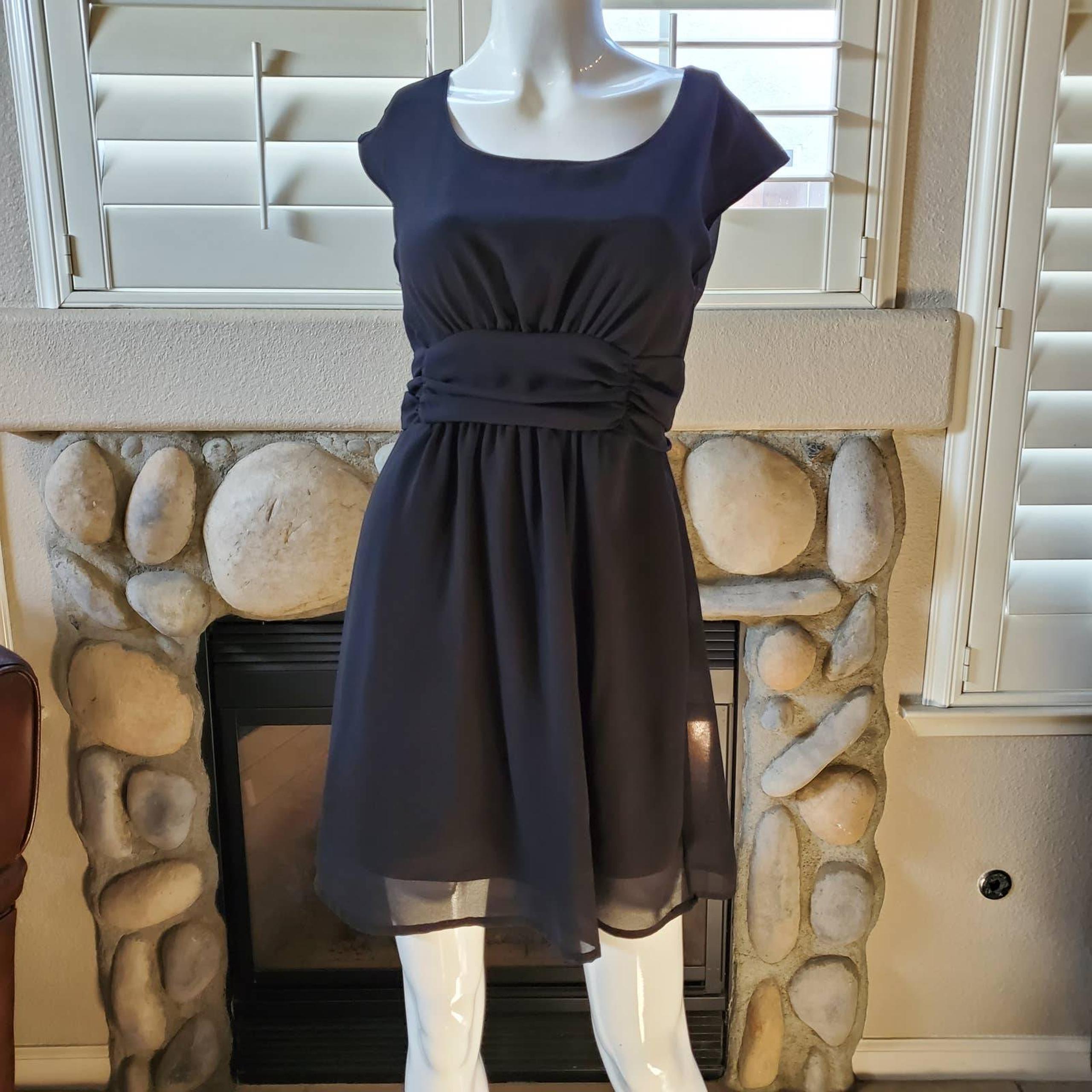 Pins & Needles Urban Outfitters Black Crepe Mini Chiffon Mini Dress Small