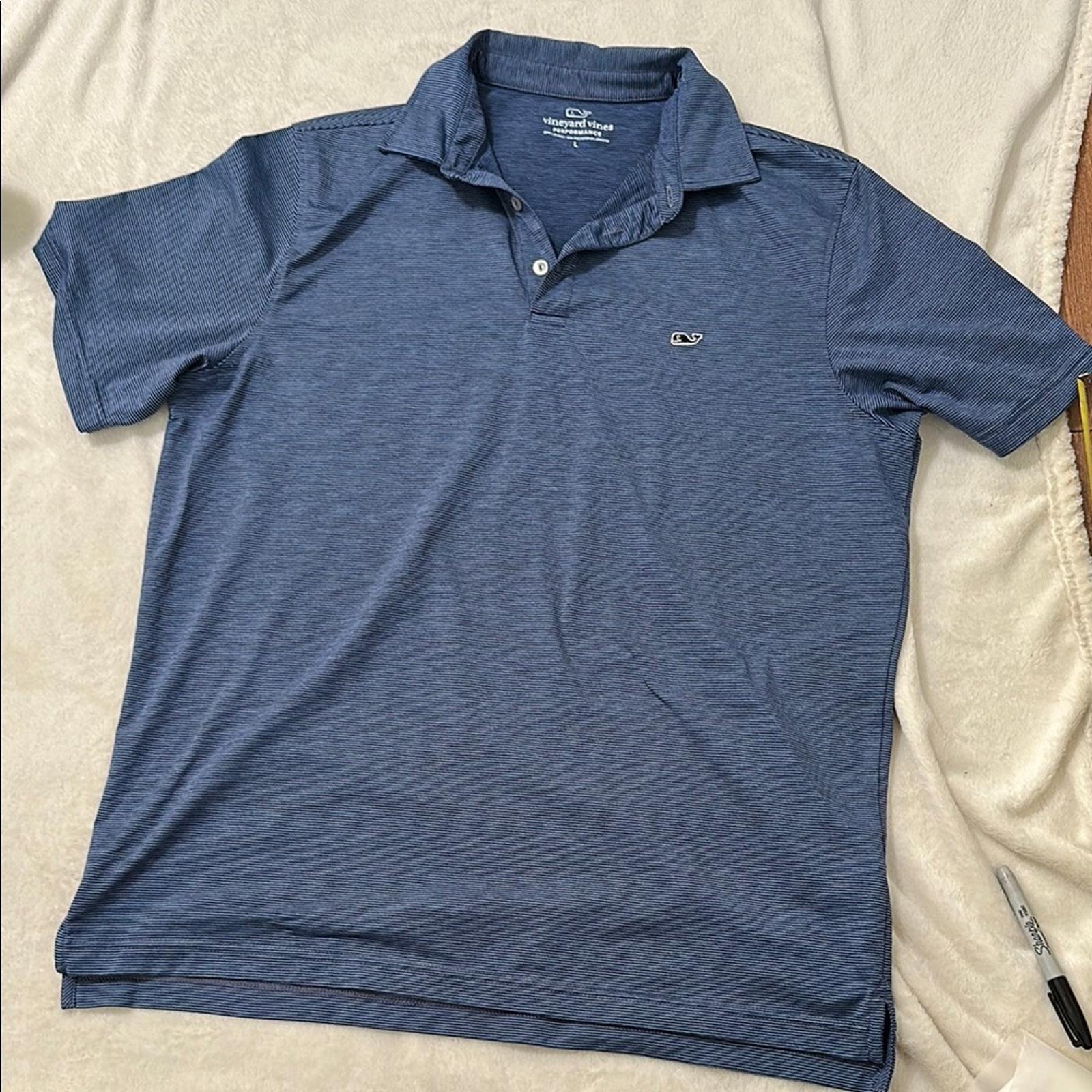 Vineyard Vines performance Blue Polo Shirt Classic Style size large