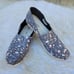 Toms Alpargata Women Forged Iron Grey Metallic Granite Fleck Flat Slip On 10