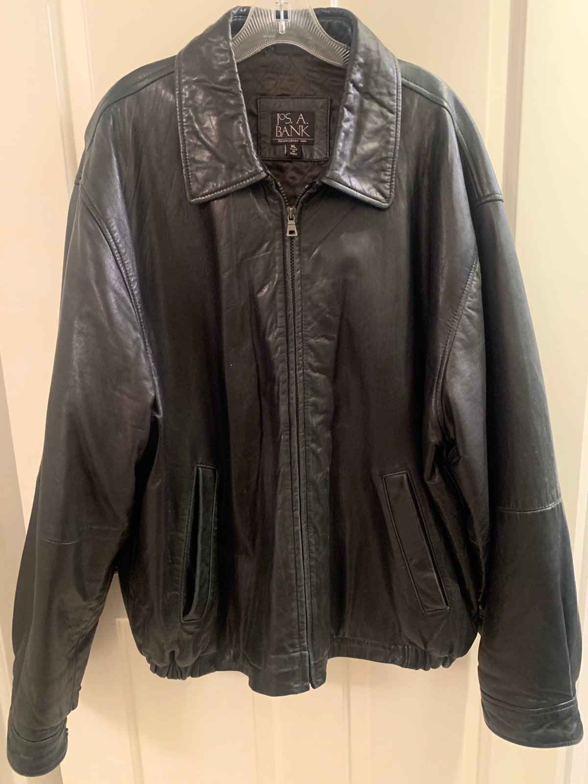 Jos A Bank leather jacket