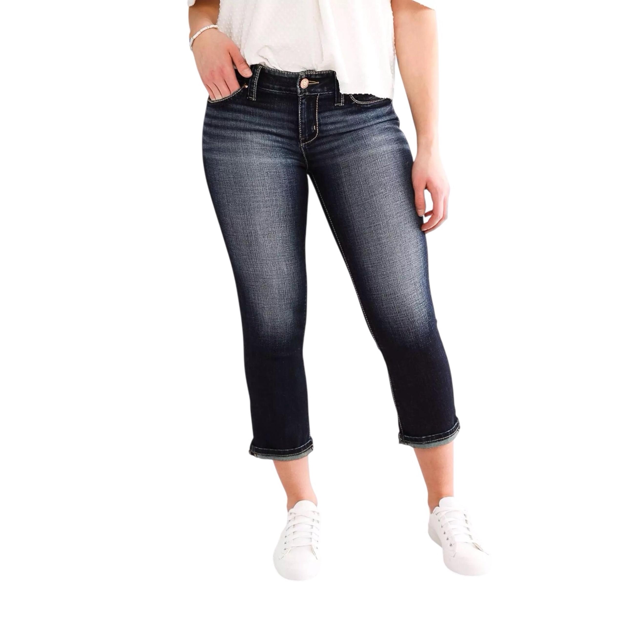 DayTrip 31 Virgo Stretch Capri Women’s Jeans  Faux Flap Pockets Mid Rise