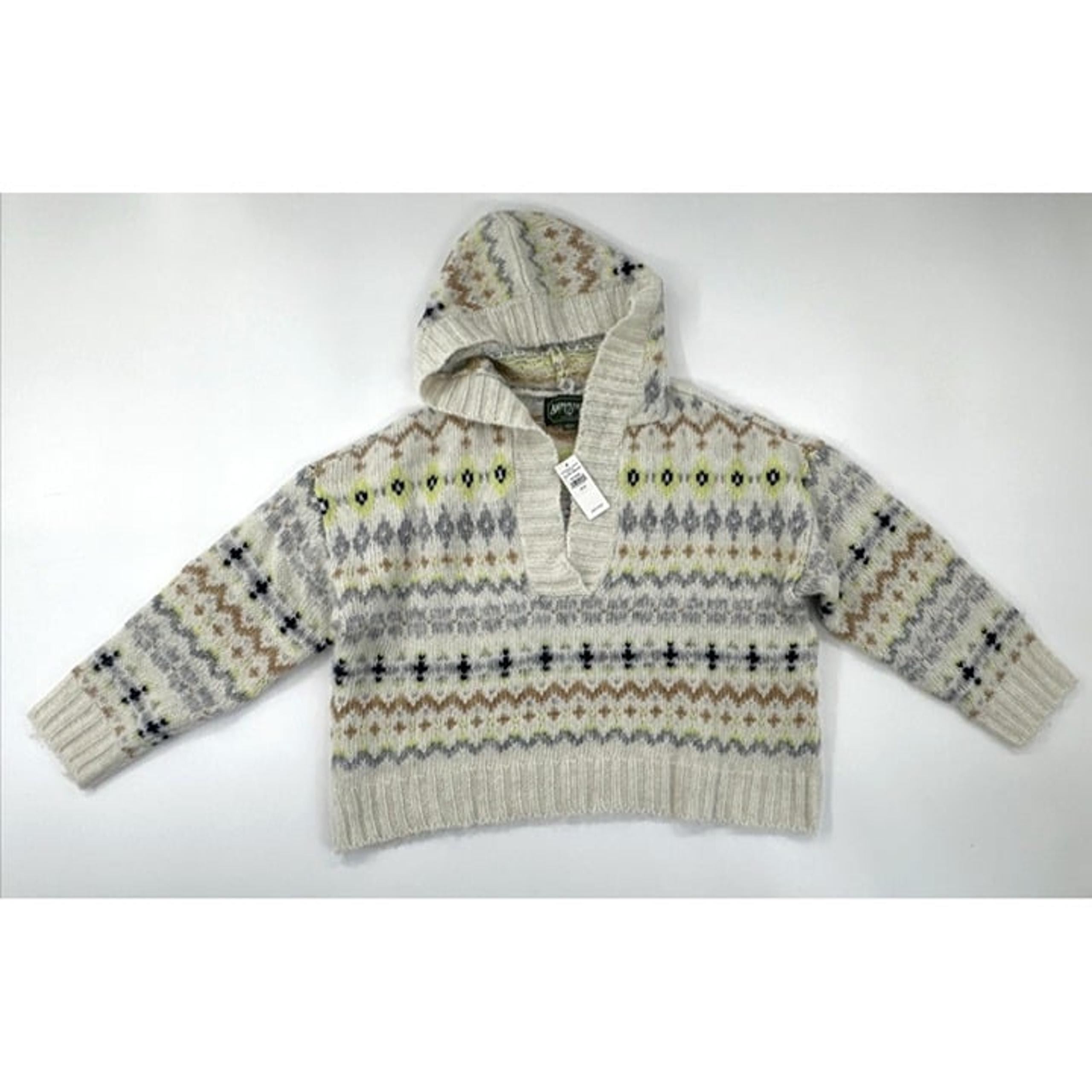 American Eagle Crop Sweater Womens Medium Hooded Wool Blend Oversized Soft NEW