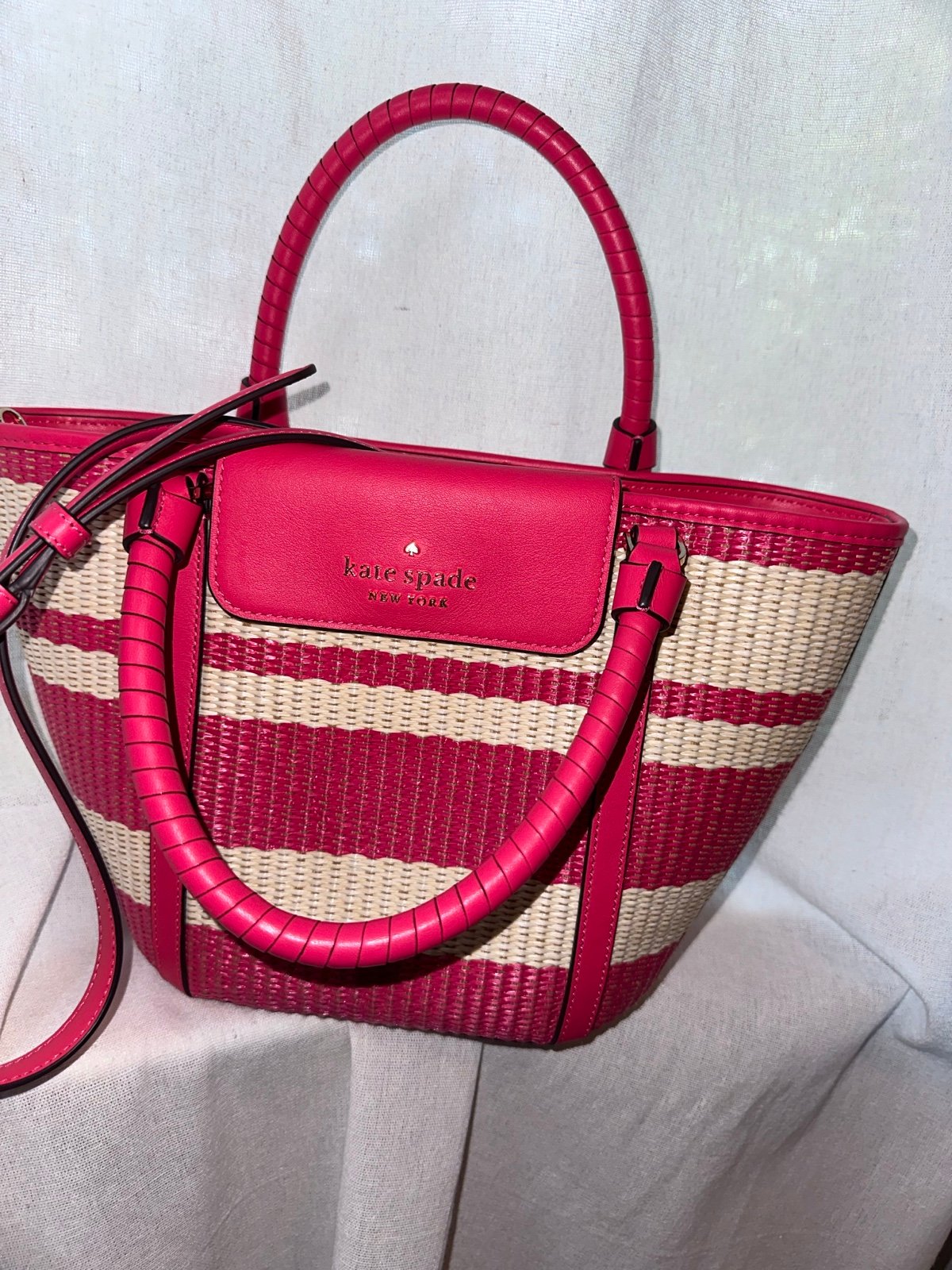 Kate Spade Straw Tote in Pink
