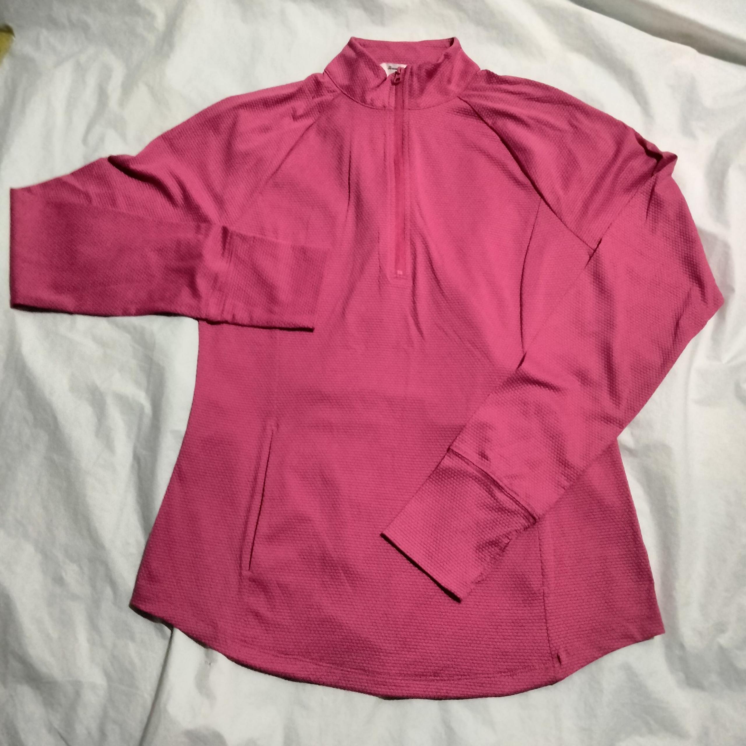 Tommy Bahama Hot Pink Long Sleeve 1/2 Zip Neck Knit UPF50 Golf Top Shirt Size M