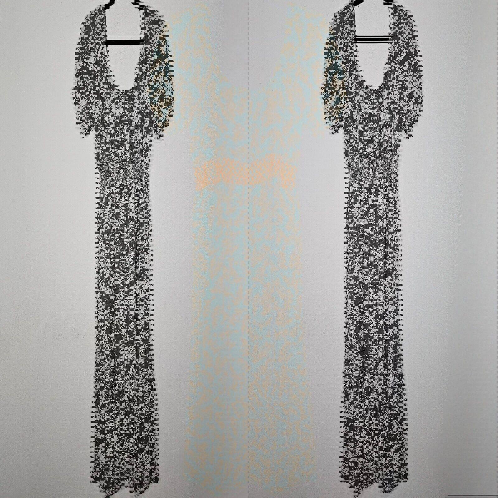 Preloved Free People Ellie Printed Floral Boho Smocked Tiered Maxi Dress Sz S*