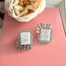 Lele Sadoughi Rectangle Stud Crystal Earrings