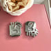 Lele Sadoughi Rectangle Stud Crystal Earrings