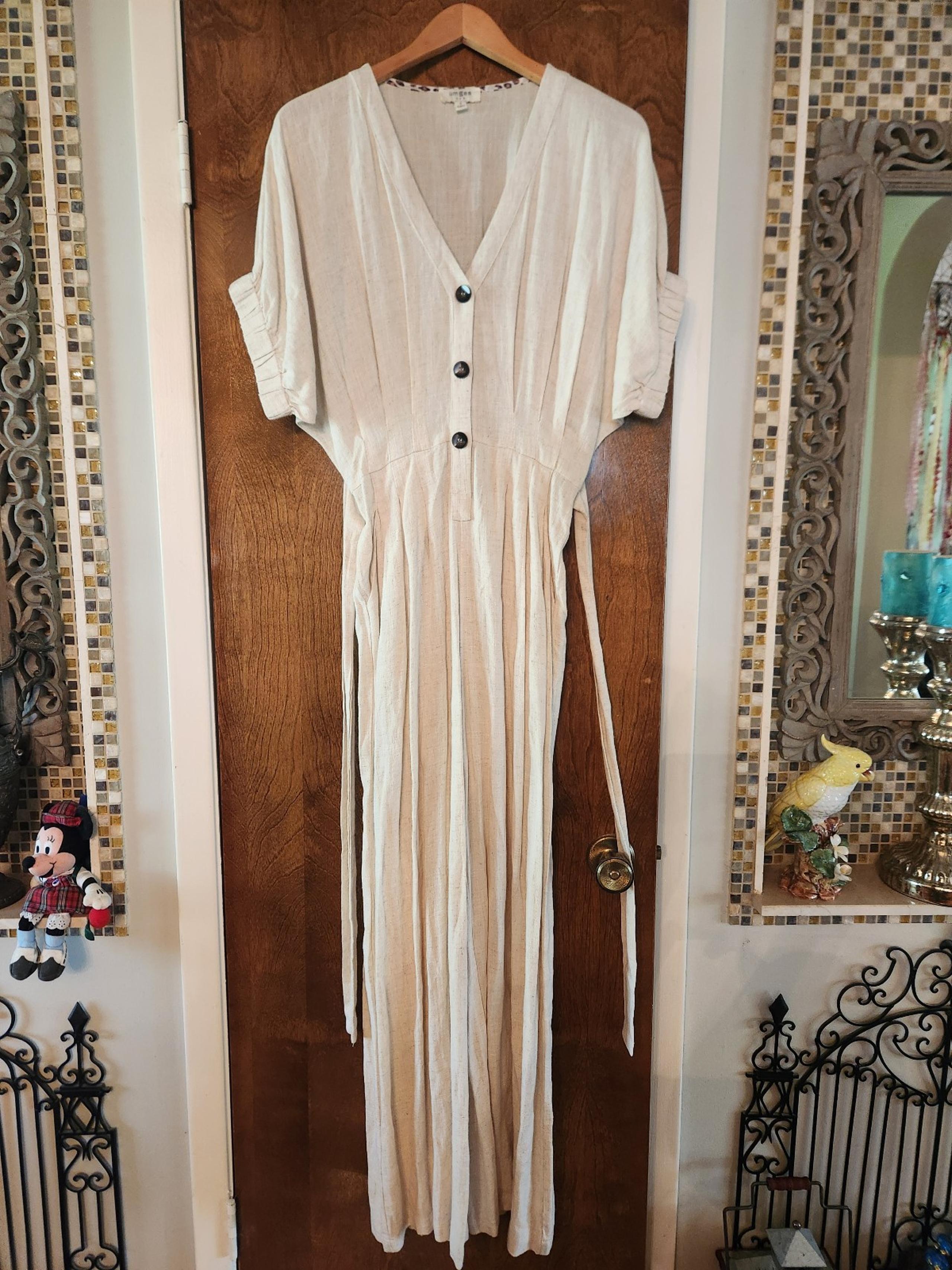Umgee Jumpsuit Womens Small Beige Romper