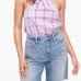 J.CREW PLAID HALTER CRISSCROSS TIE TOP S M