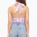 J.CREW PLAID HALTER CRISSCROSS TIE TOP S M