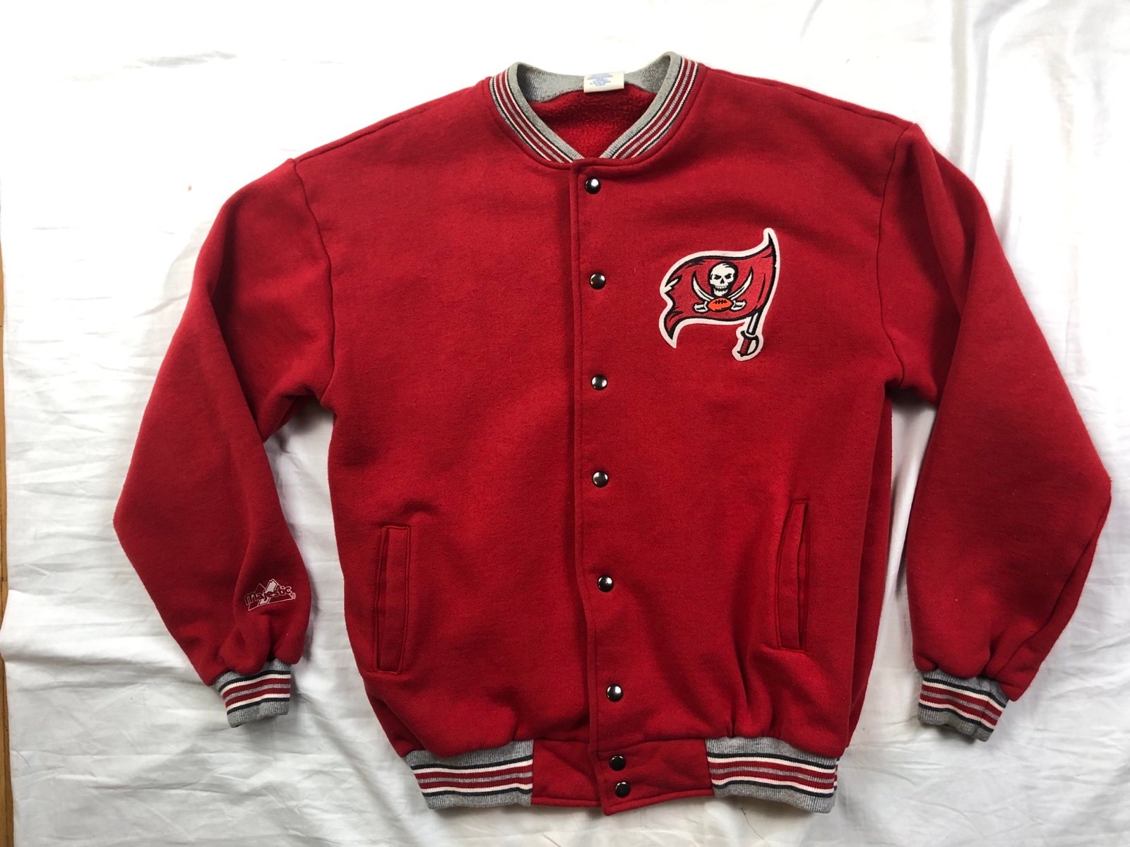 Vintage Tampa Bay Buccaneers NFL Football Majestic Snap Jacket Mens Size Large