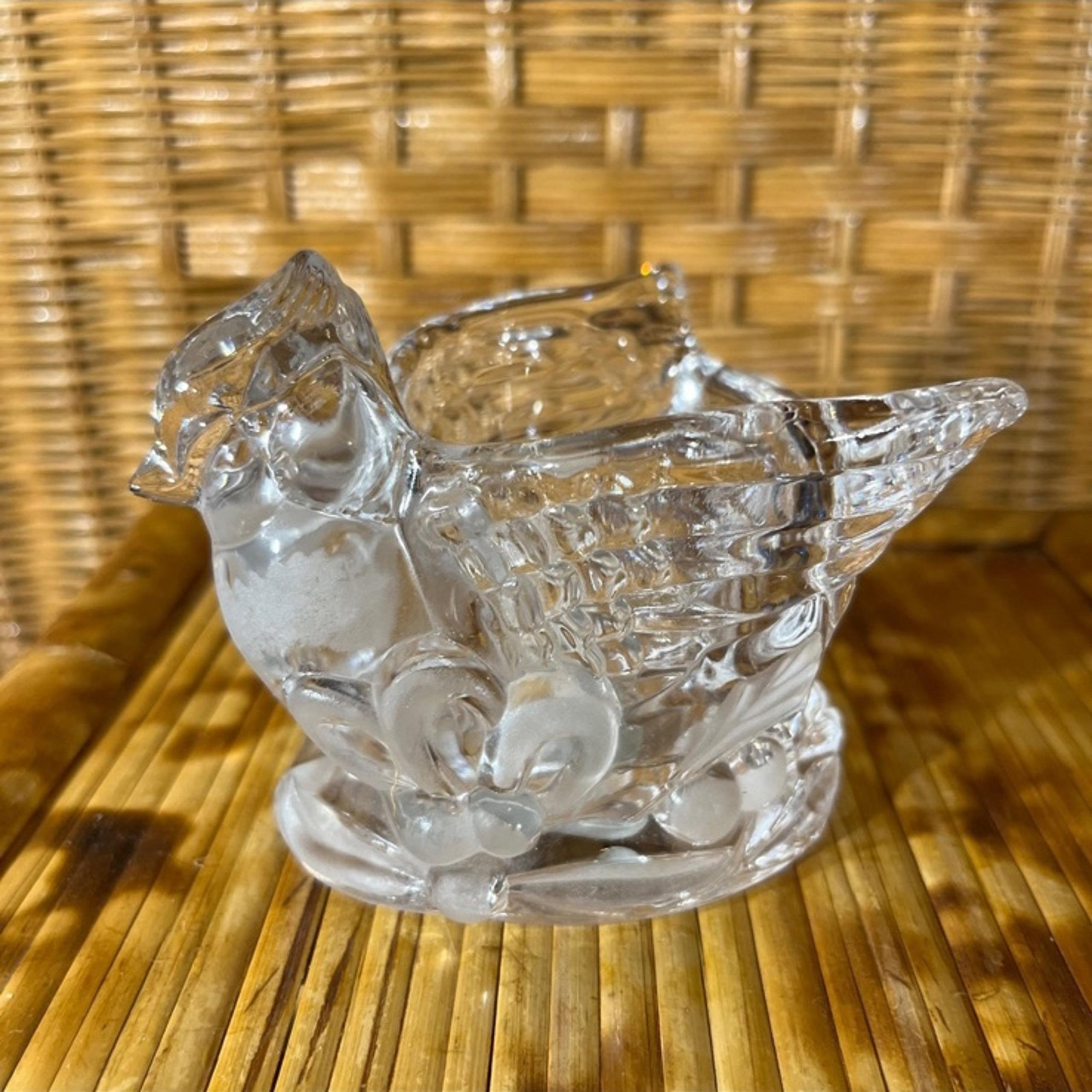 Vintage gorham cardinal bird crystal candle votive holder LIKE NEW home decor