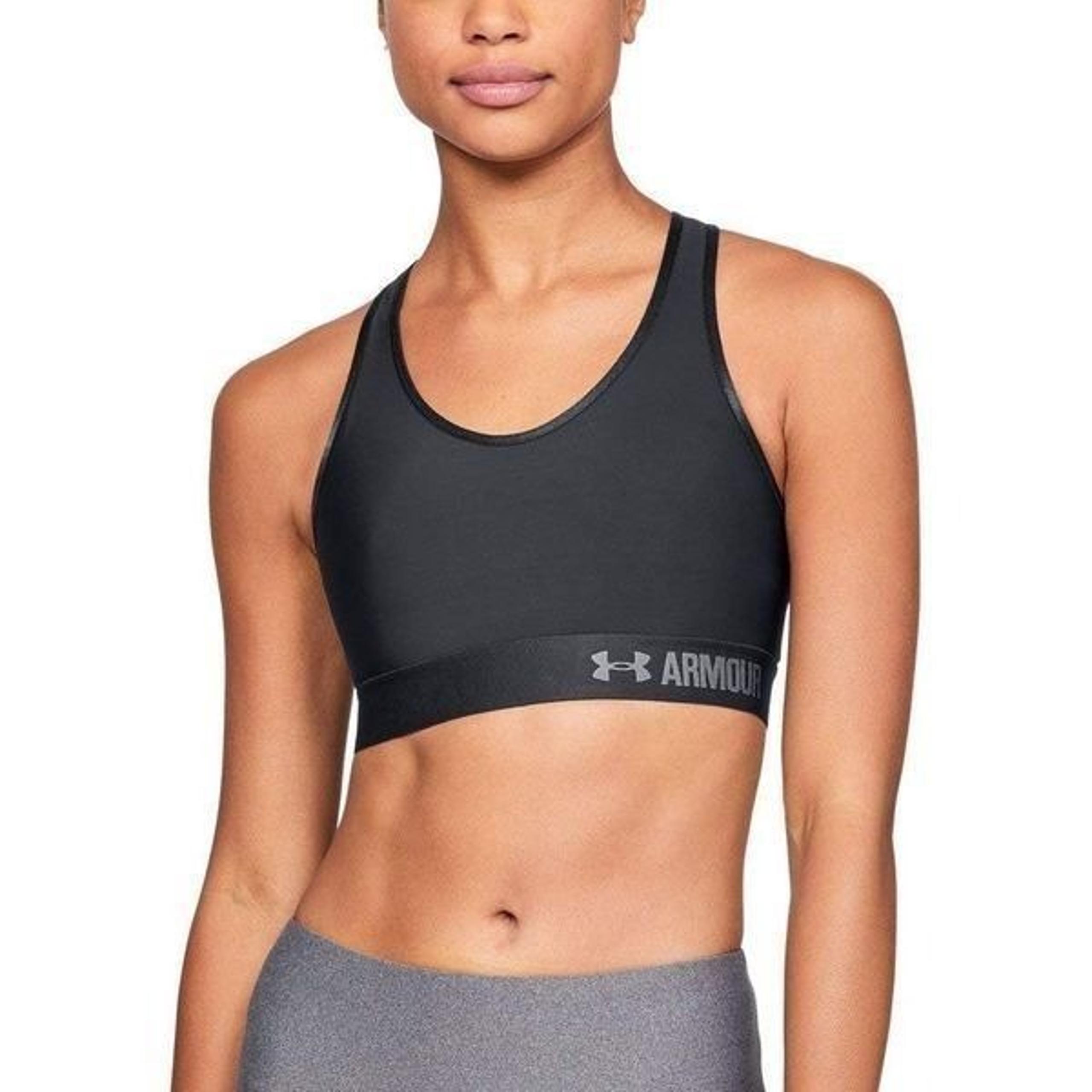 UNDER ARMOUR Women’s Black Mid Crossback Sports Bra Size Large