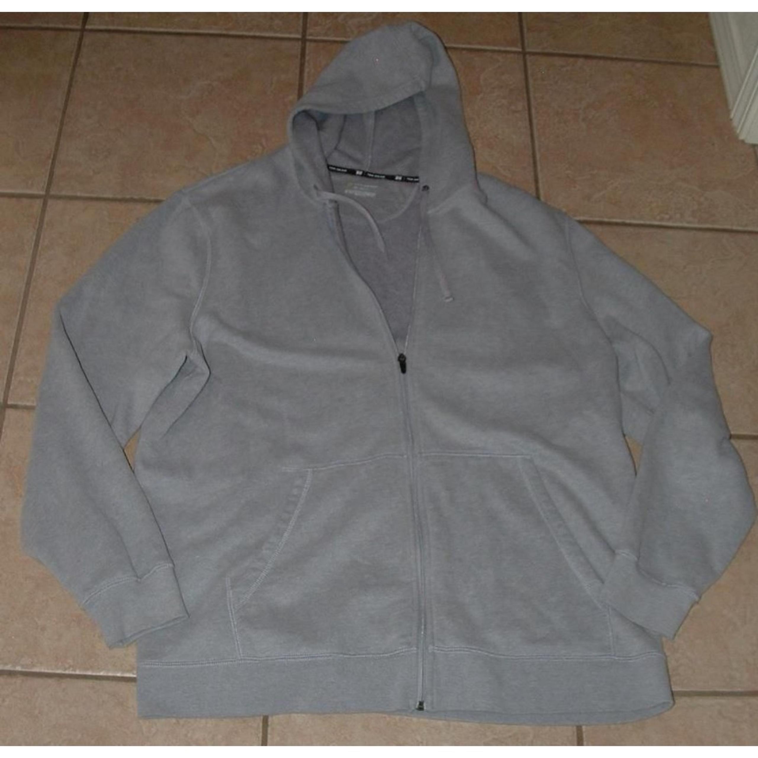 NEW NWOT Big Mens Sz 2X Heather Gray Hooded Full Zip Soft Sweat Jacket TEK GEAR