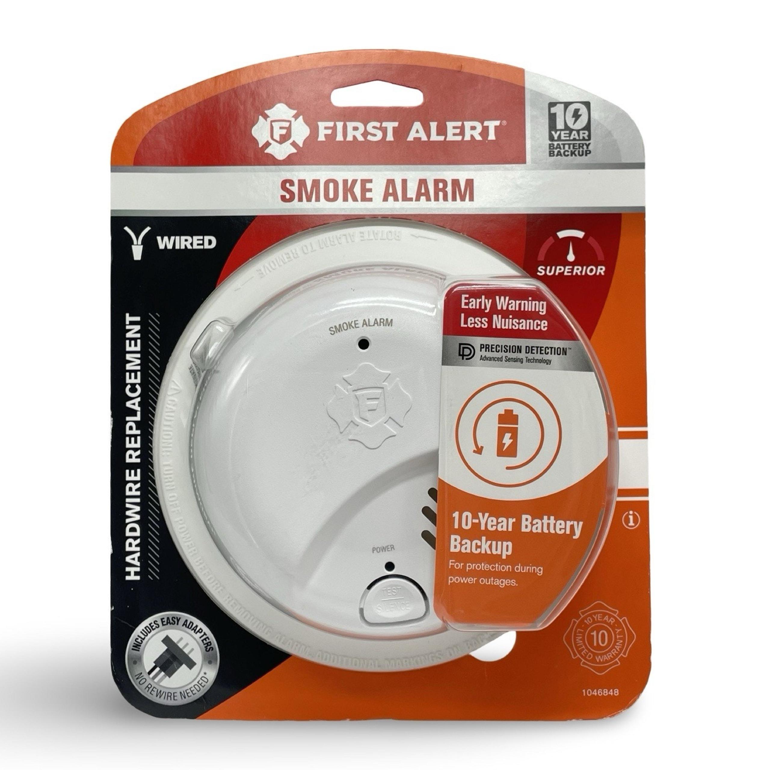 First Alert Smoke Alarm Interconnect Hard-Wired Battery Back-up Ionization
