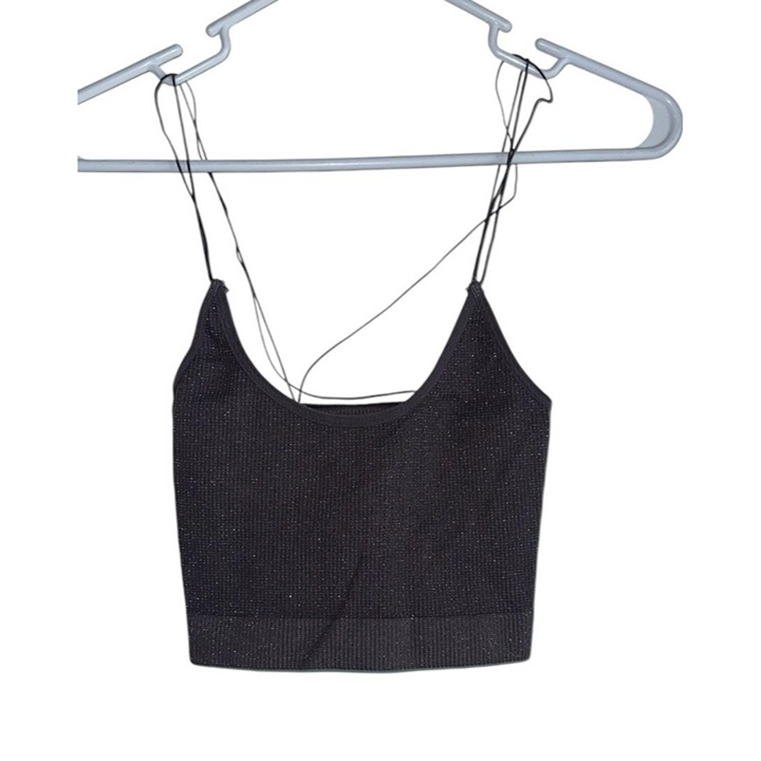 Out From Under Cropped Tank Top Thin Strap Womens S Gray Urban Outfitters Tank