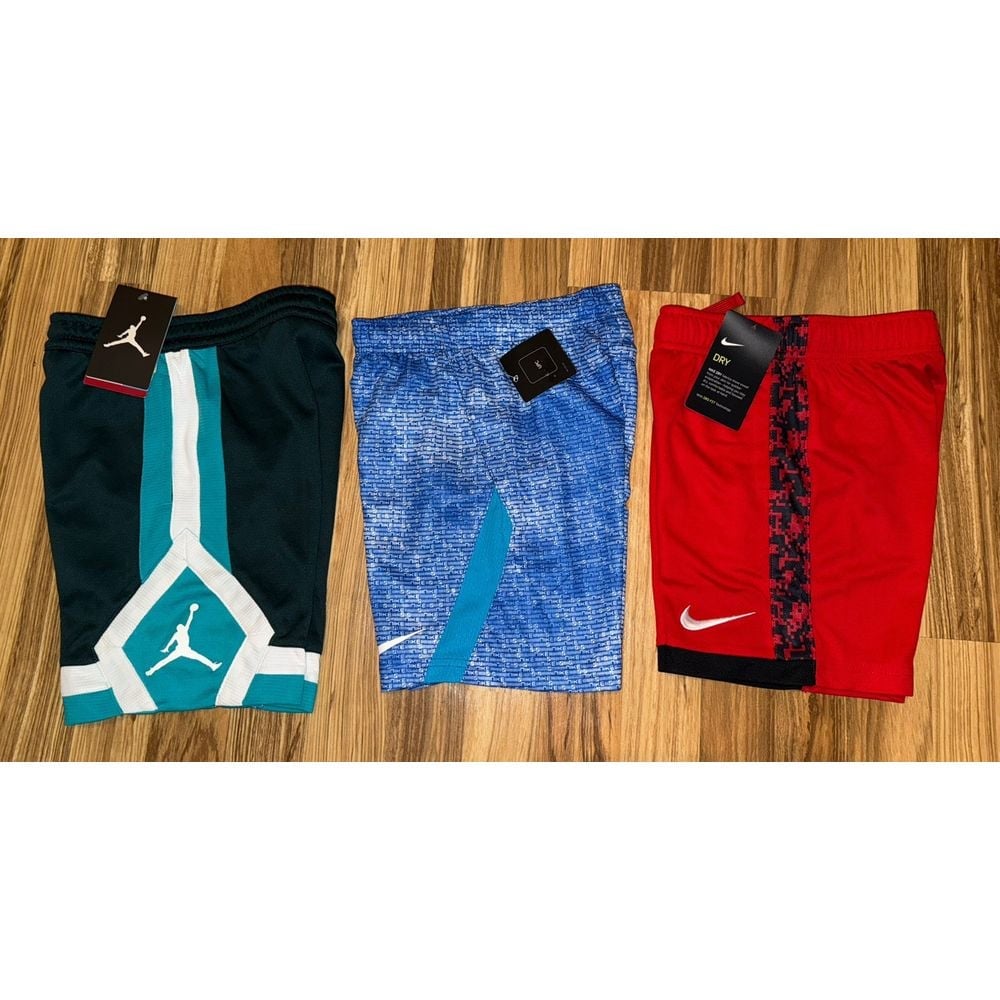 Nike Jordan NEW Boys Basketball Athletic Shorts Dri-fit Size 6 Lot Of 3