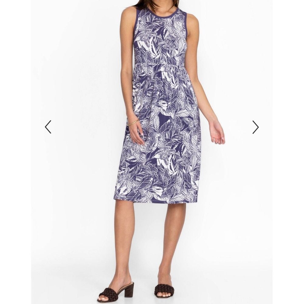 NWT Johnny Was Carioca Easy Fit Tank Dress Size XL 198 Butterfly Pattern Purple