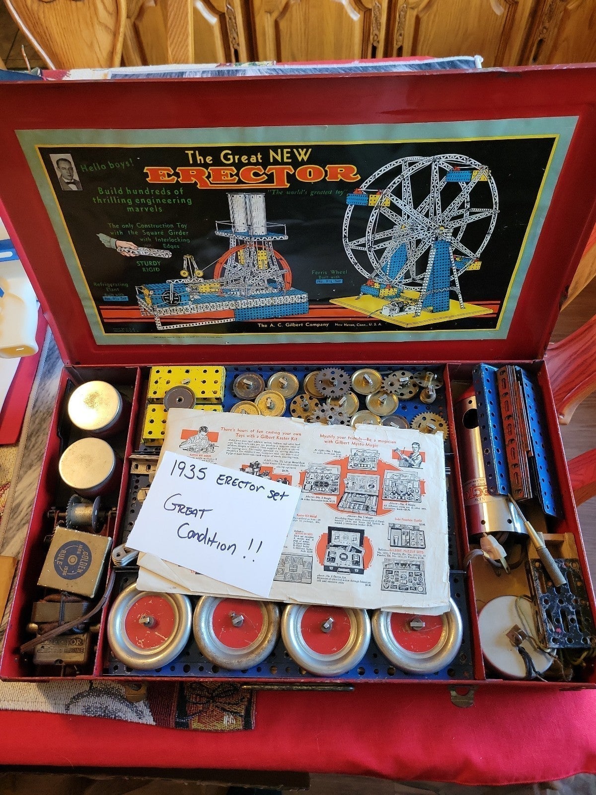 1935 Vintage Erector Set Ferris Wheel Complete All Parts PRICE IS FIRM