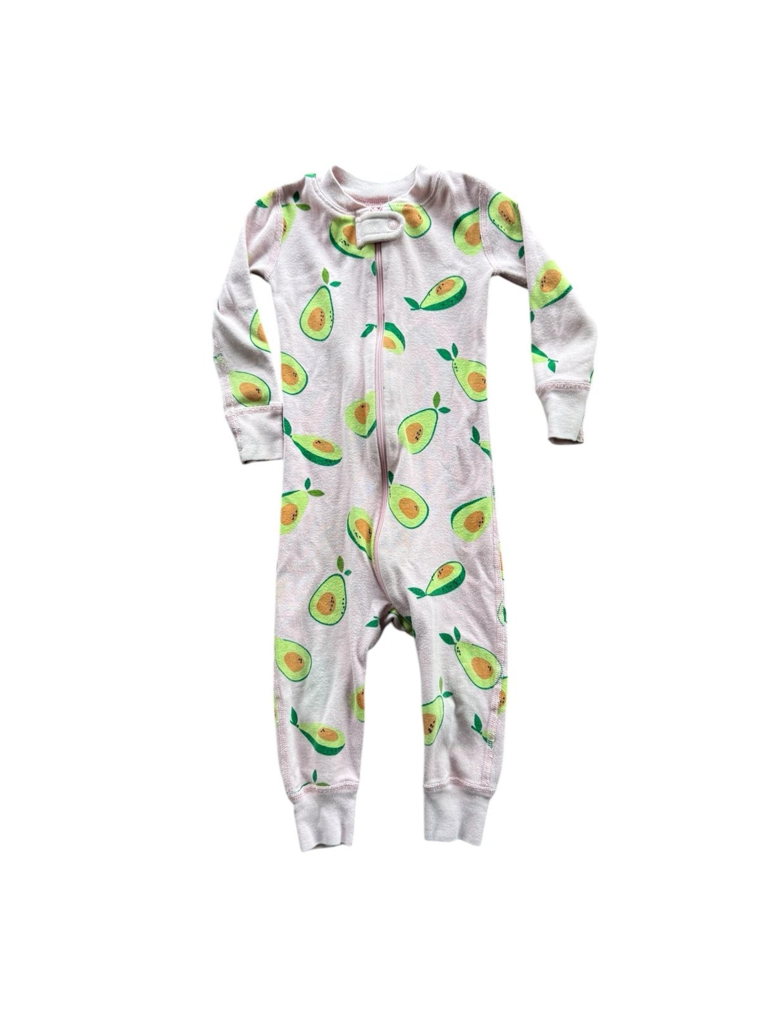 Hanna Andersson Avocado Pink Sleeper Zipper Pajamas Size 80cm 18-24M