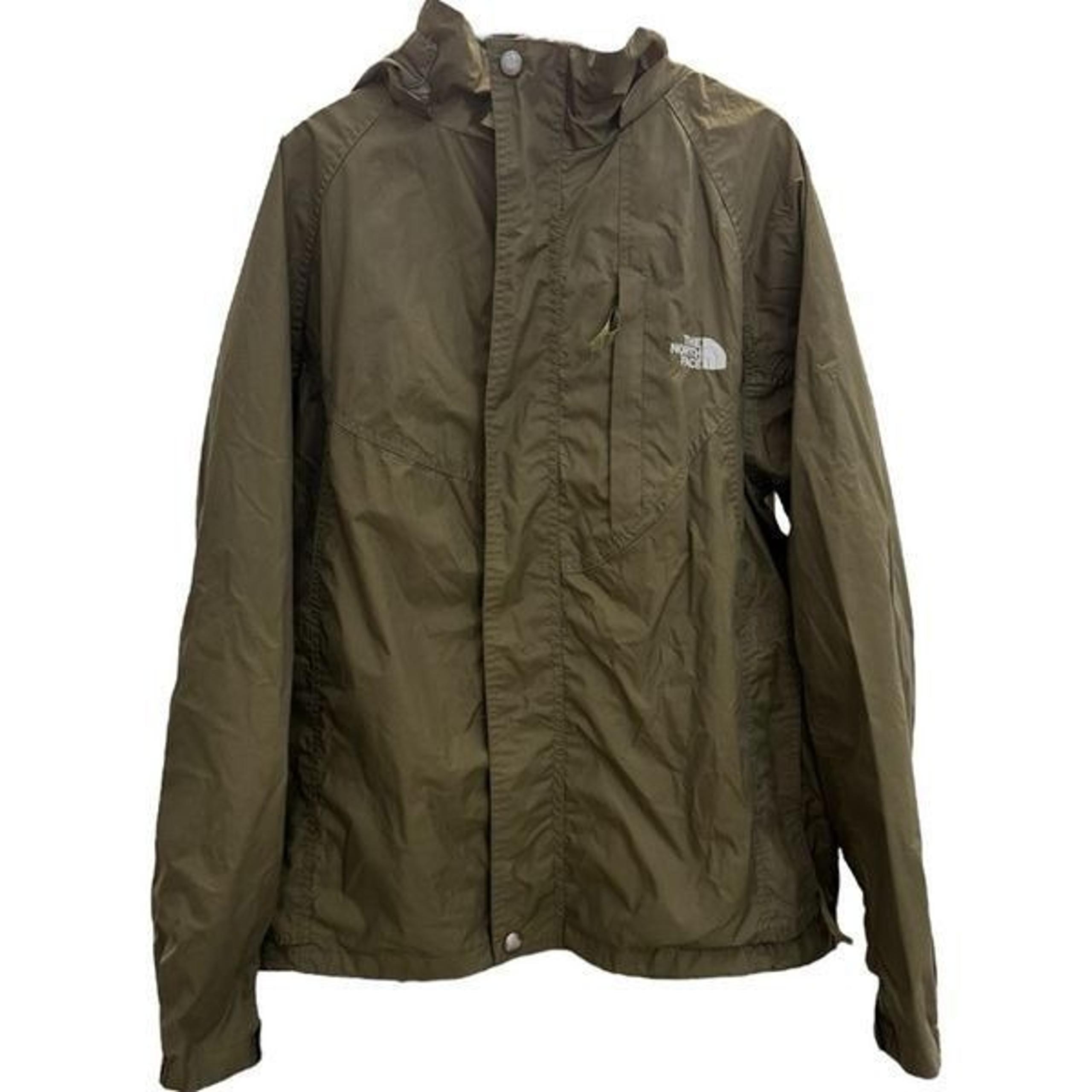 The North Face Men's Long Sleeve Zip Up Hooded Rain Coat Jacket Olive Green XL