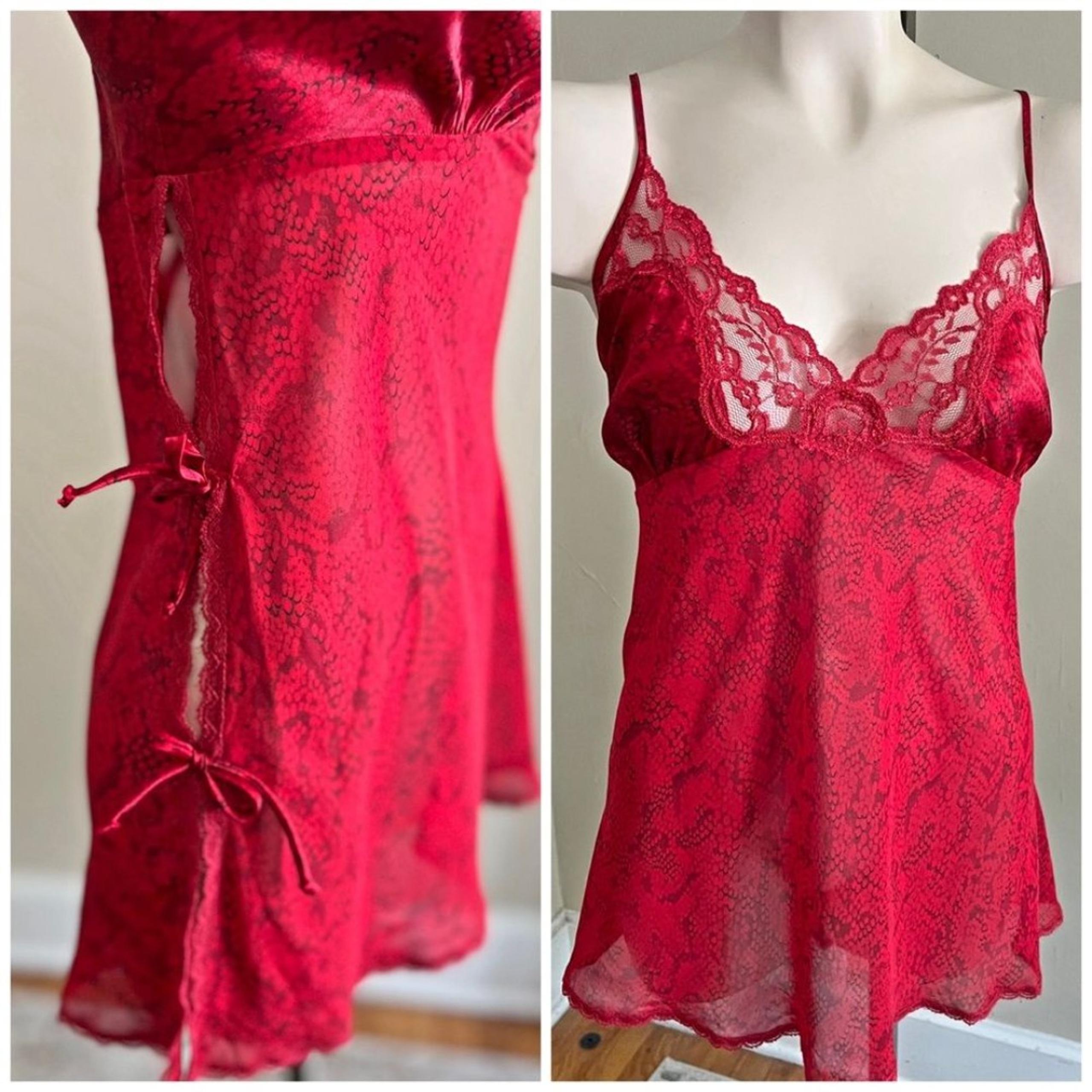 vintage 90's lingerie snake print sheer spaghetti strap lace chemise