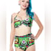Sourpuss Fink Faces Two Piece Swimsuit- size small