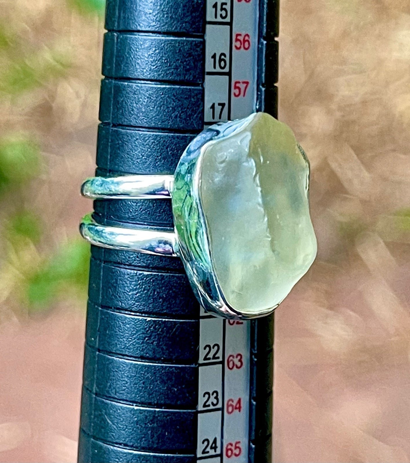Libyan Desert Glass Sterling Silver Ring-SIZE 9