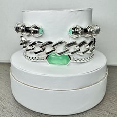 bomb party hopelessly yours spring stack silver plating ST 89318