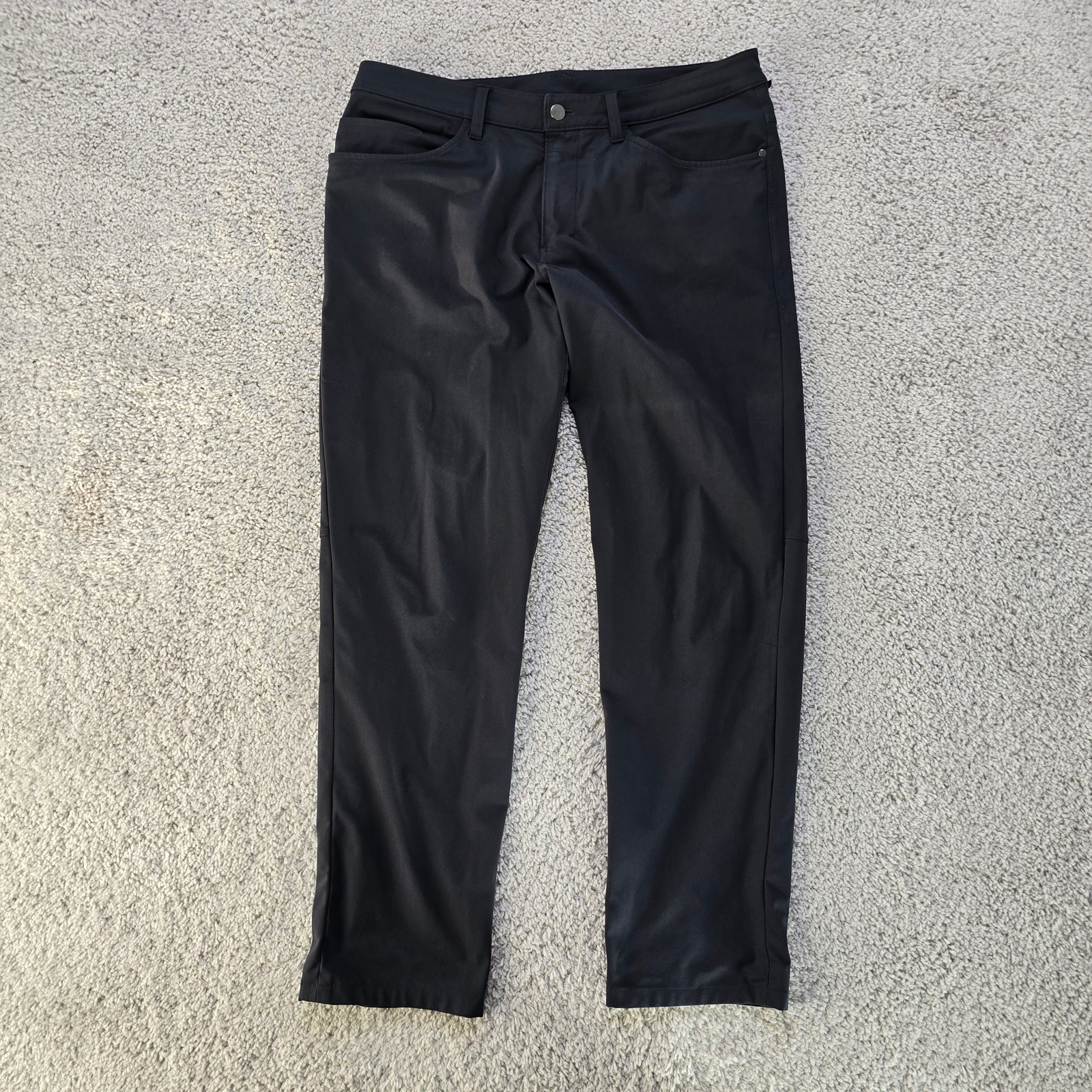 Lululemon Mens Performance Office Chino Pants Mens 34x30 Black Clean Slim Fit