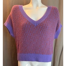 Free People Short Sleeve Super Soft Sweater Supernova Purple , Size Xsmall