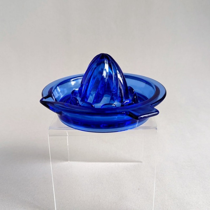 Cobalt Blue Reamer Handle/Depressed Glass