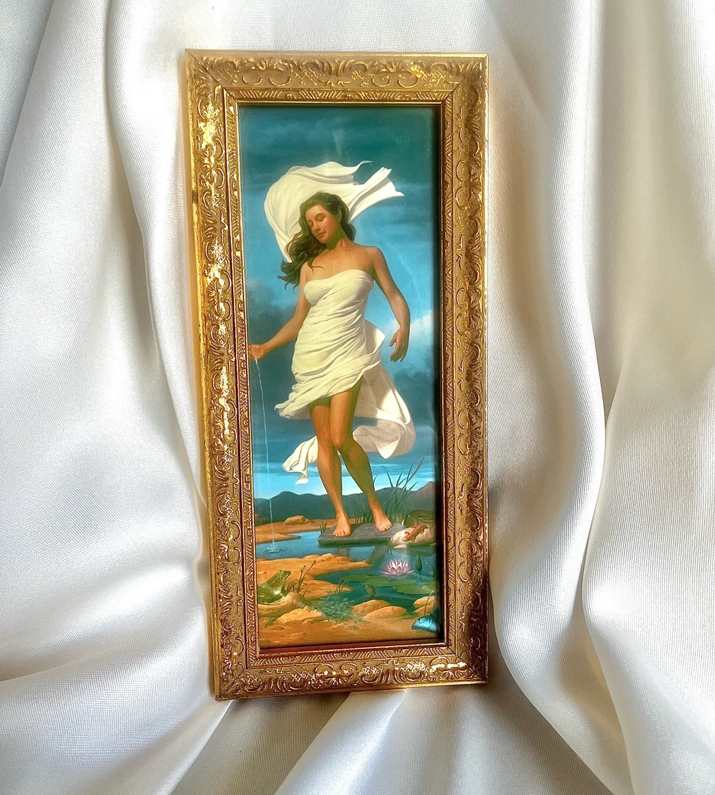 Vintage Print of “Spring” by Phillip Singer. In Gold Frame- ready to hang.