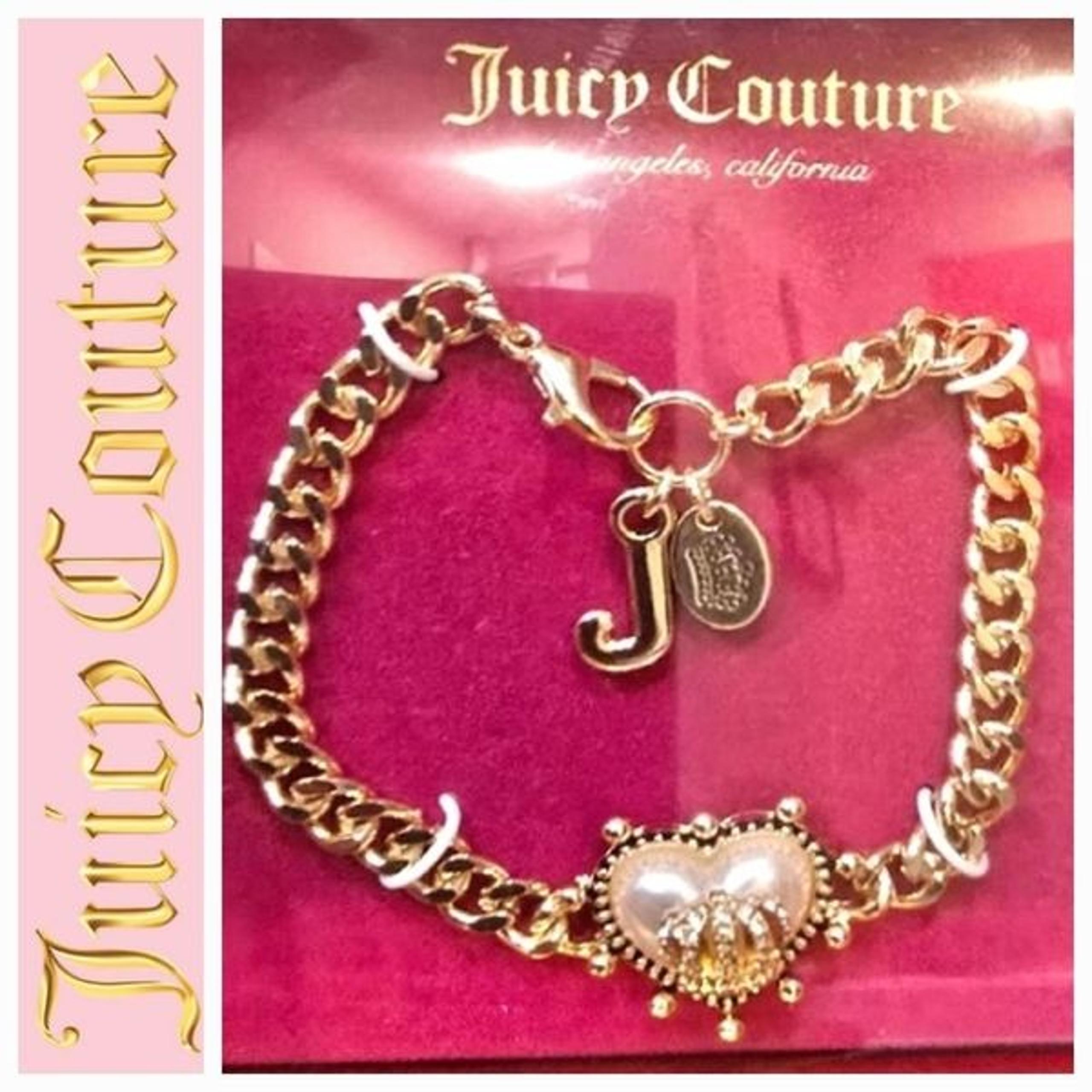 Juicy Couture Crown Heart Pendant Chain Bracelet