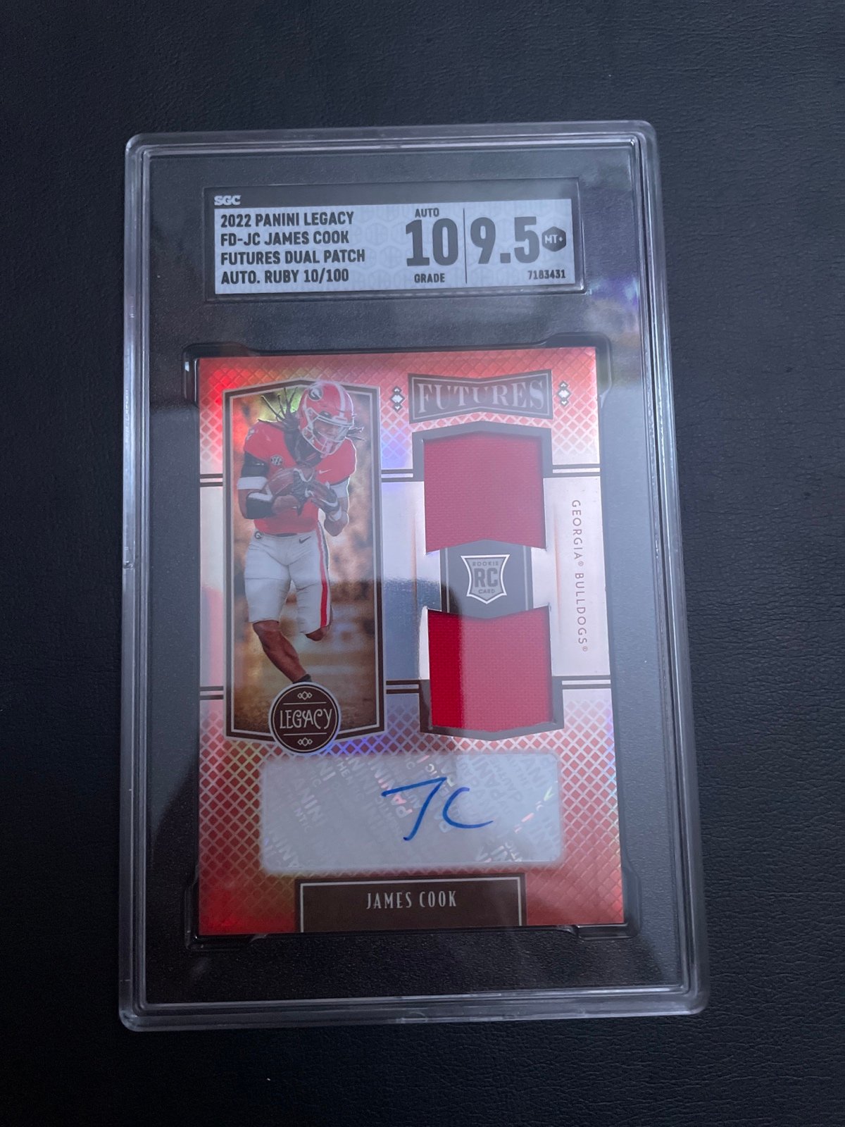 2022 Panini Legacy James Cook Futures Dual Patch Autographs /100 SGC 9.5