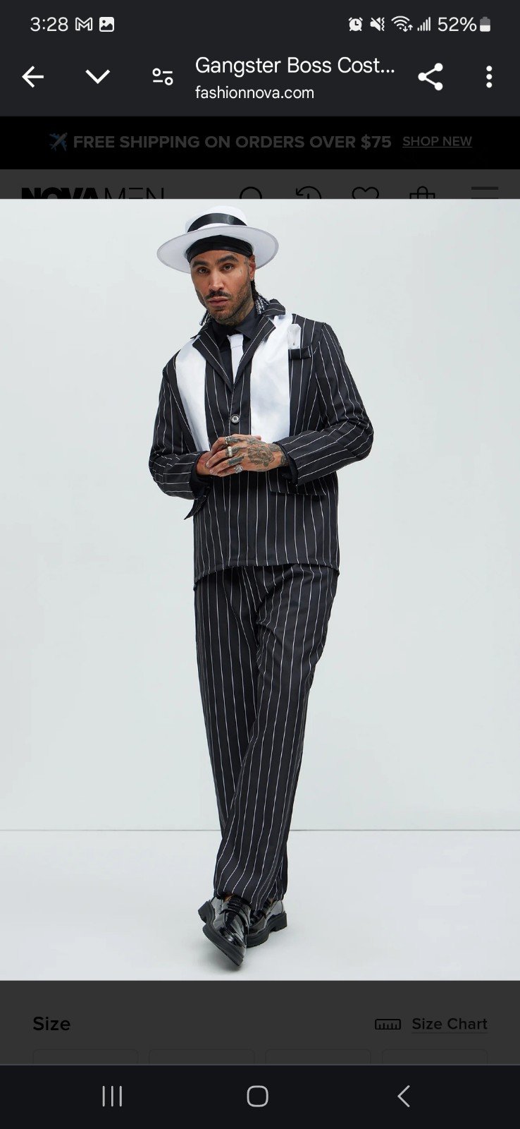 Gangster Boss Costume - Black/combo