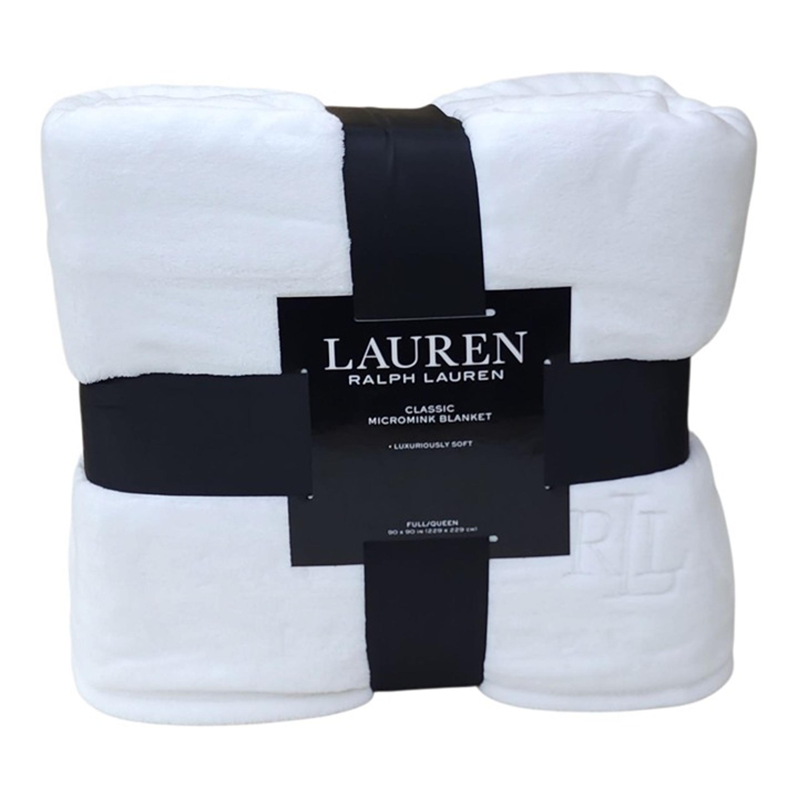 Lauren Ralph Lauren Classic Micromink Blanket Full/Queen 90x90 Luxuriously Soft