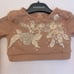 WEISSMAN custom solo Dance Costume Long Sleeve mesh Crop Top beige tan SC 6