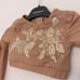 WEISSMAN custom solo Dance Costume Long Sleeve mesh Crop Top beige tan SC 6